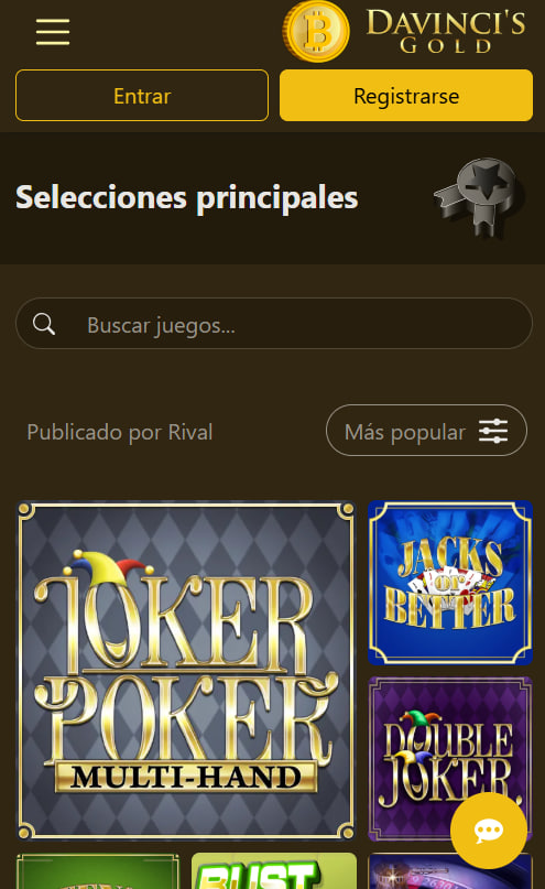 Davinci Casino móvil