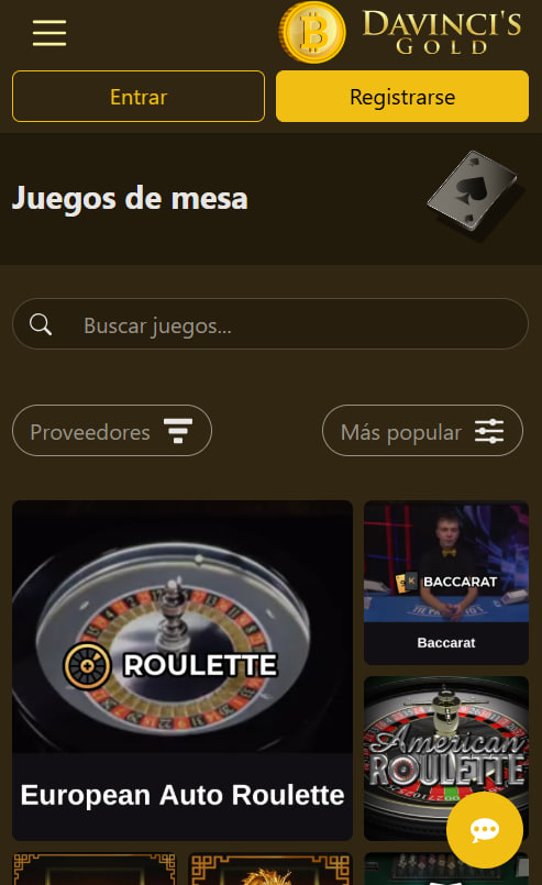 Davinci Casino móvil